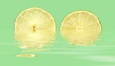 Two Limes With Water Reflection Royalty Free Stock Photos