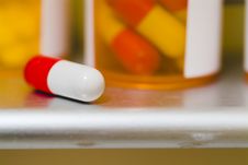 Medication On A Cabinet Sil 01 Stock Images Medication On A Cabinet Sil 01 Stock Images
