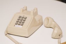 Older Biege Phone Off The Hook. Royalty Free Stock Photos Older Biege Phone Off The Hook. Royalty Free Stock Photos
