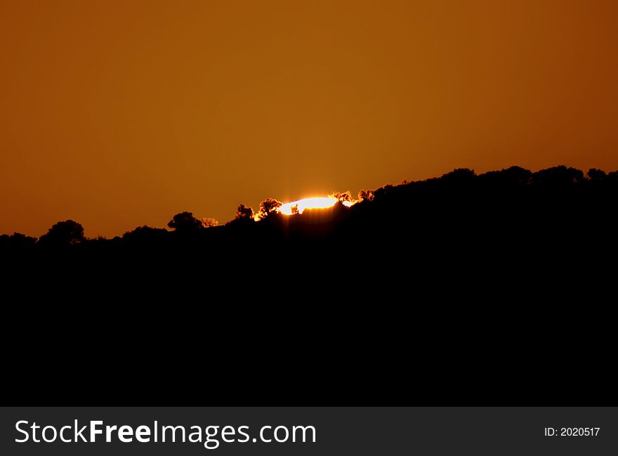 Sunset photographed with a telescope. Sunset photographed with a telescope