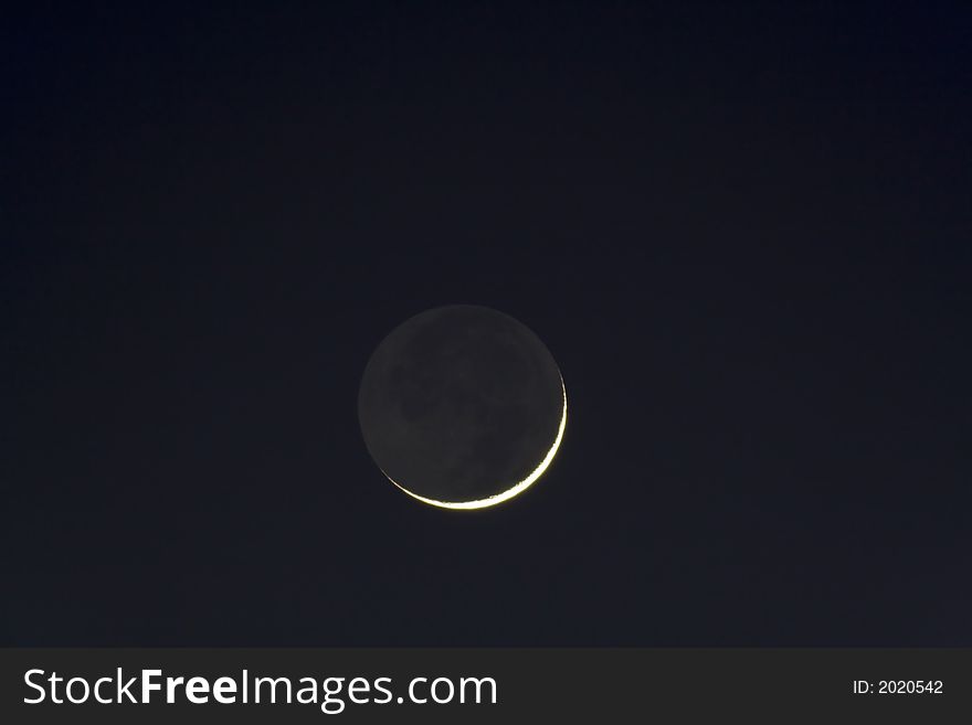 Scythe of Moon, telescope image