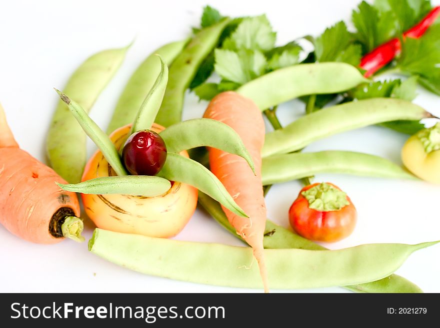 Some fresh vegetables on a white background. Some fresh vegetables on a white background