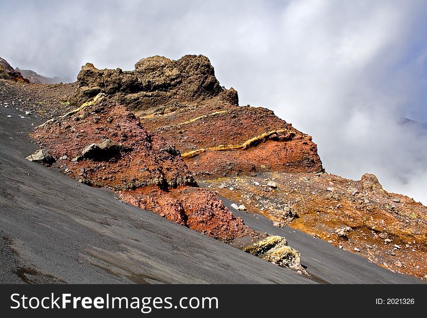 Volcanic rocks on the volcano Etna