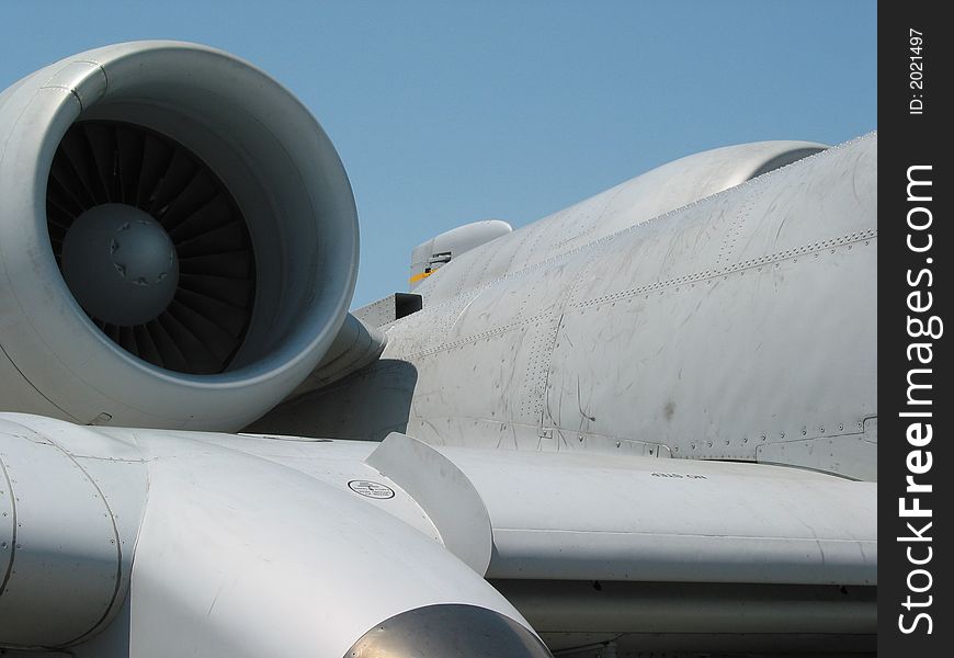 Wing and engine of A10 Tank Killer. Wing and engine of A10 Tank Killer