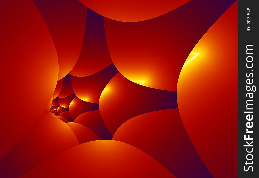 Mysterious red gallery, fractal image. Mysterious red gallery, fractal image