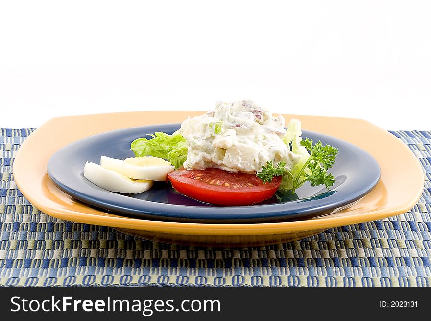 Egg, tomato and potato salad