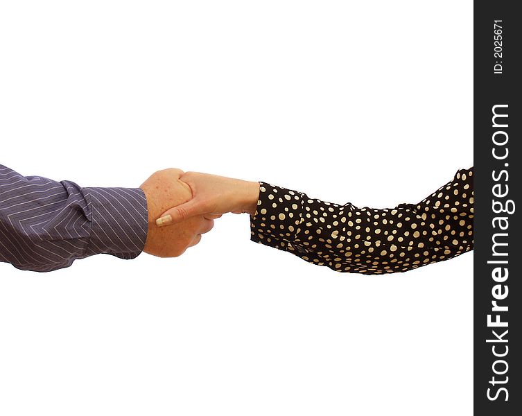 A handshake between two people man and woman