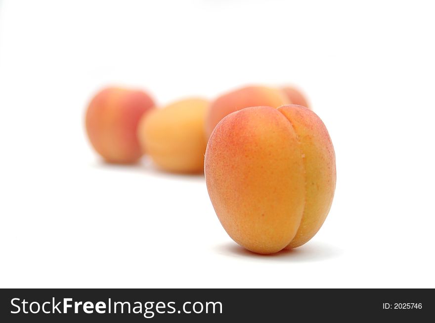 Peaches isolated on a white background.