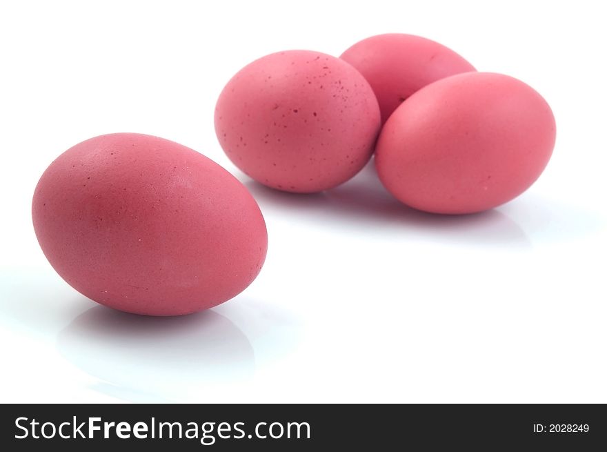A bunch of Eggs from Hen in red color
