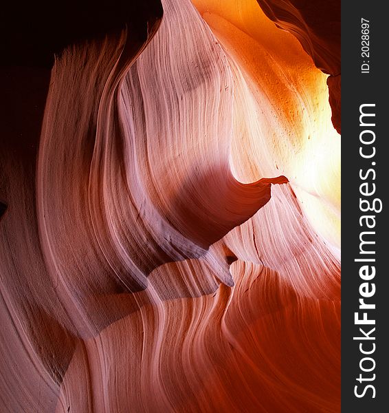 The upper Antelope Slot Canyon near Page  in  Arizona