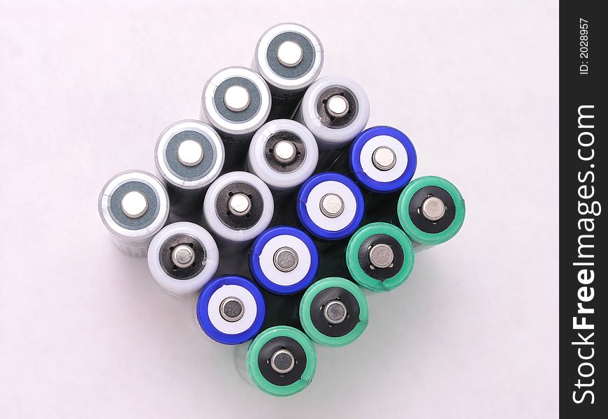 Batteries - 4 rows by 4 columns. Batteries - 4 rows by 4 columns