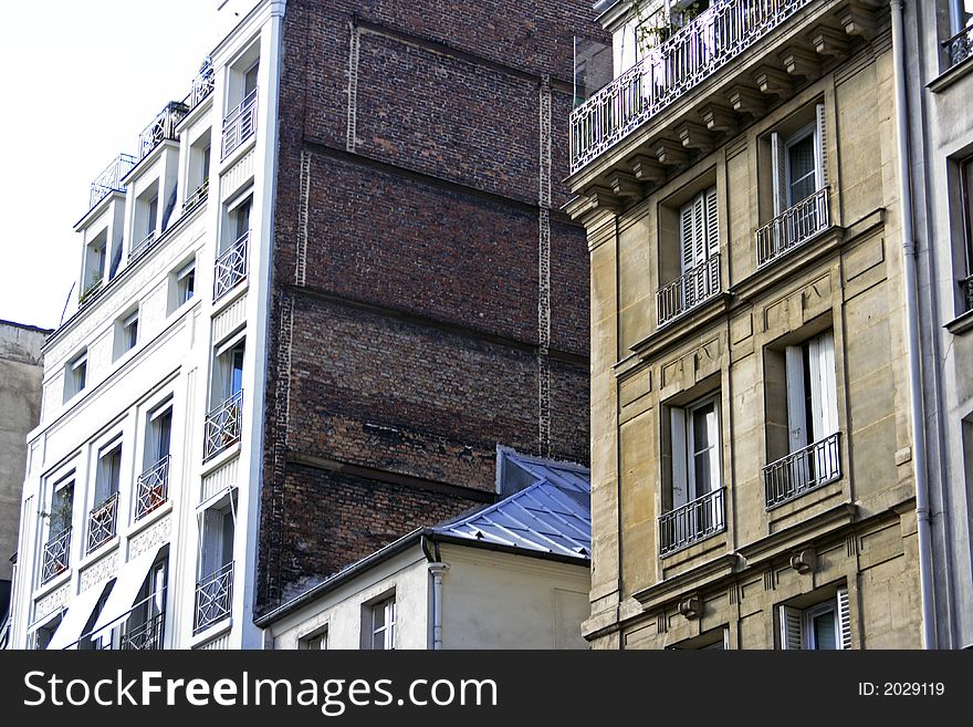 Paris France and typical homes found in the  French capital. Paris France and typical homes found in the  French capital