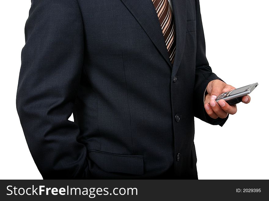 Indian business man using cellphone (2) with clipping path