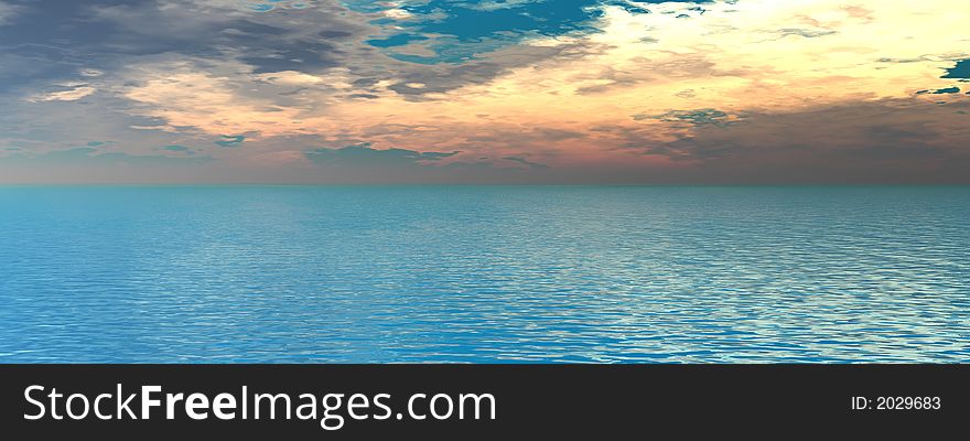 Beautiful sea and sky - digital artwork. Beautiful sea and sky - digital artwork