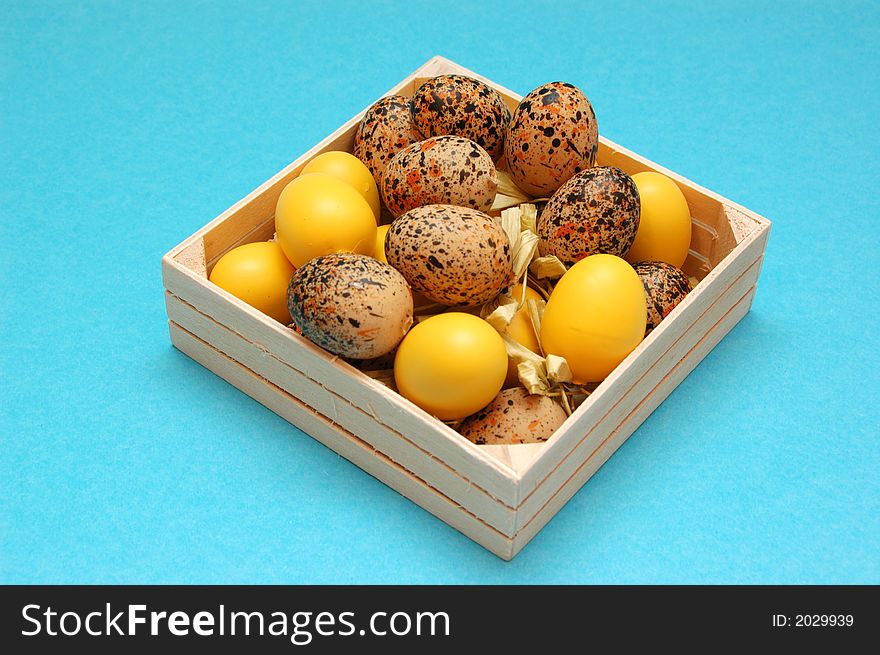 Easter eggs in a basket