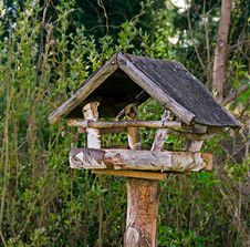 Wooden Bird Feeder Stock Photography