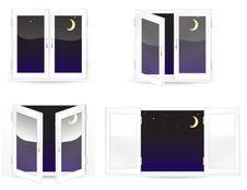 Windows With Star And Moon Royalty Free Stock Photography