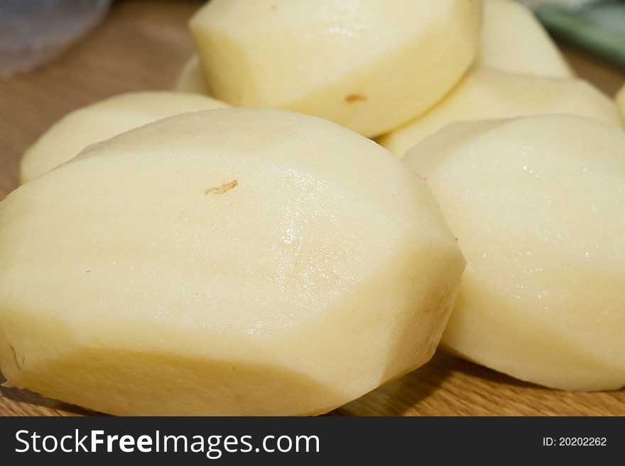 Potato peeled  potato without skin close up