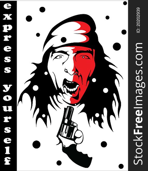 Express yourself think loud face threatened by gun