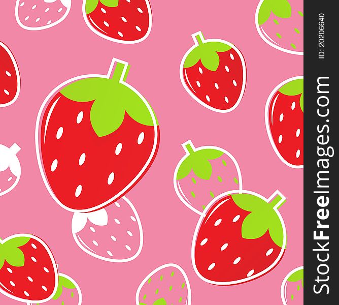 Fresh Strawberry Fruit Pattern Or Background