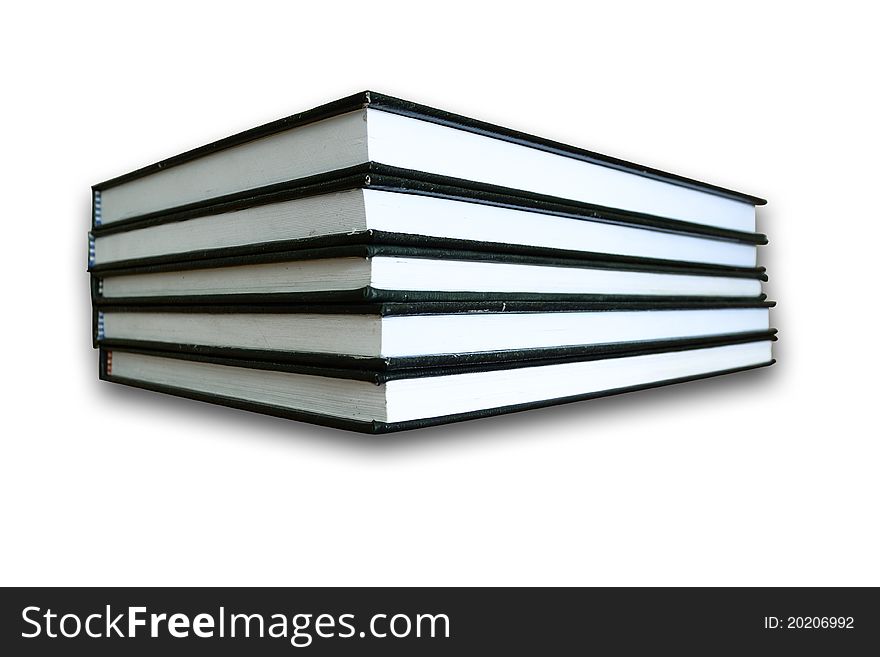 Black Stack Books Isolated on White