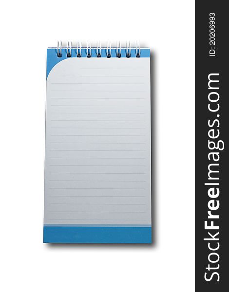 Isolated Blue Notebook on White