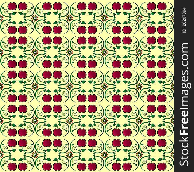 Pattern With Apple Seamless Texture