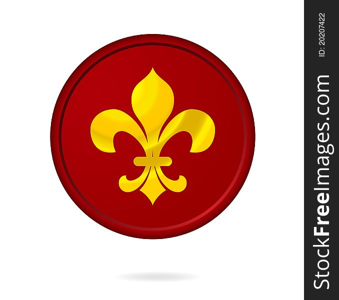 Emblem Red Color Isolated