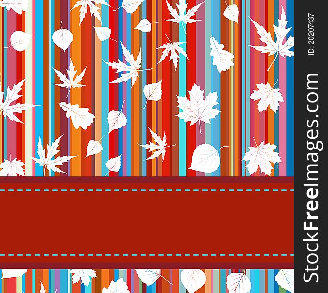 Colorful background with stripes & maple leaves. EPS 8 file included. Colorful background with stripes & maple leaves. EPS 8 file included