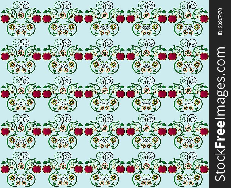 Pattern with apple seamless texture