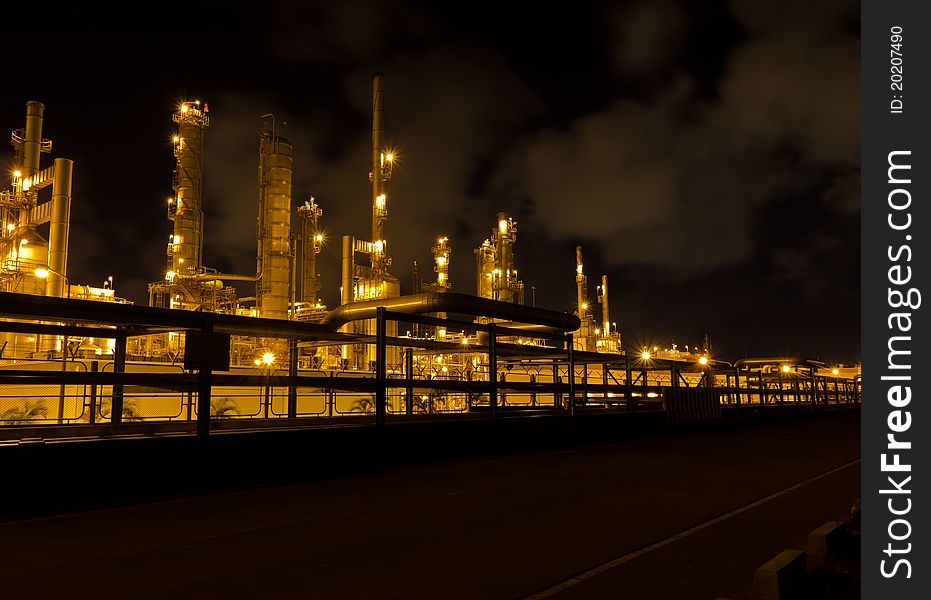 Factories are working at night in Thailand. Factories are working at night in Thailand.