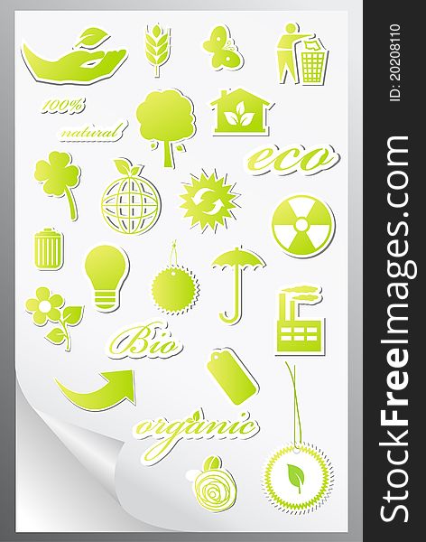 Set of ecology icons. Vector illustration