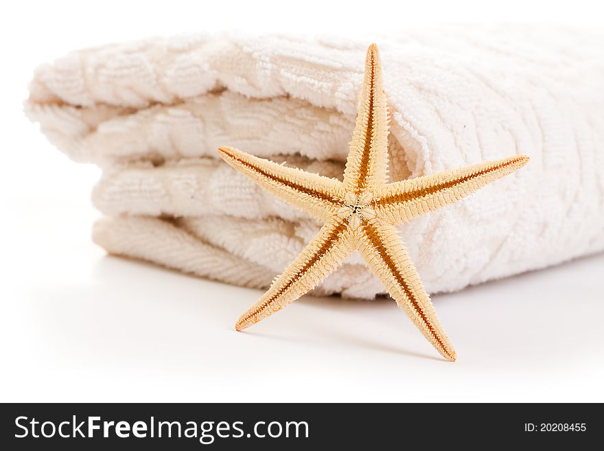 Soft towel isolated on white background. Soft towel isolated on white background