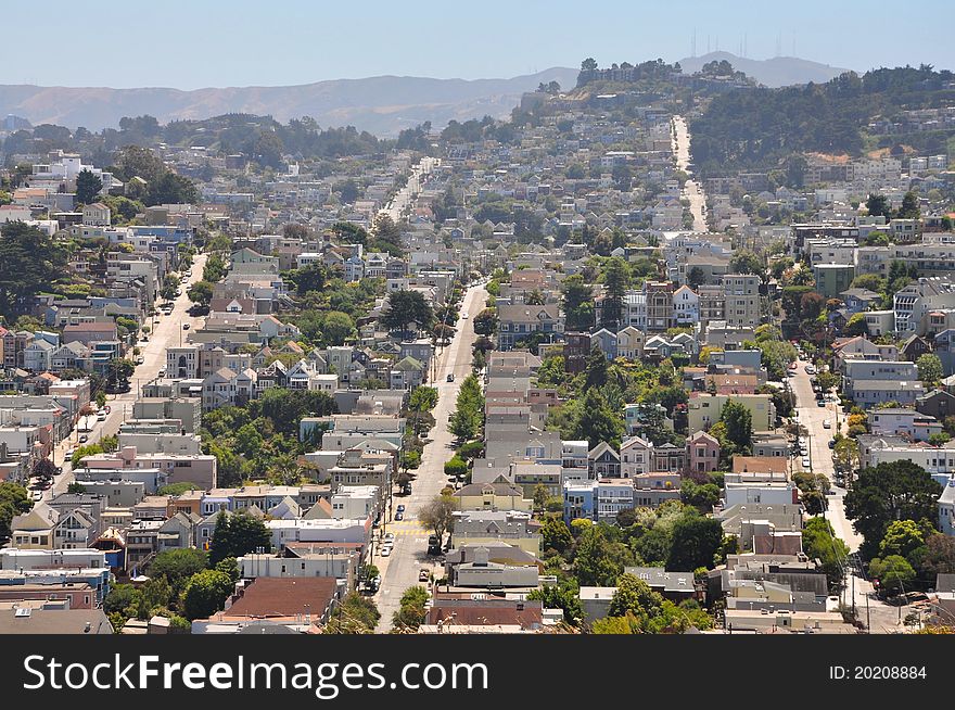 Streets of San Franciso from Corona Heights