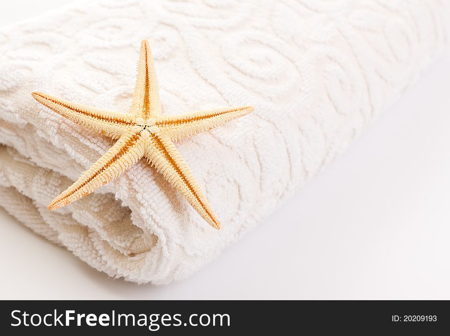 Soft towel isolated on white background. Soft towel isolated on white background