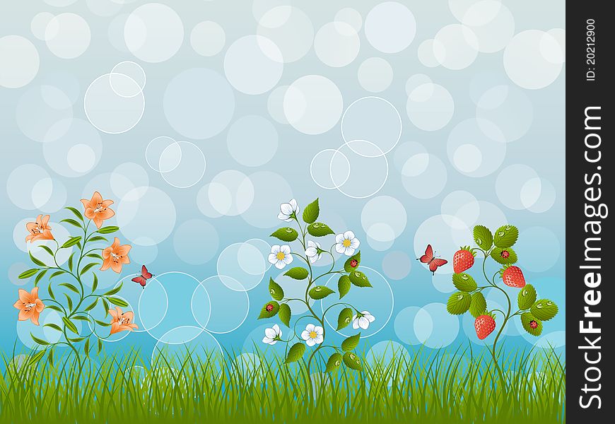 Abstract floral background. Vector illustration.