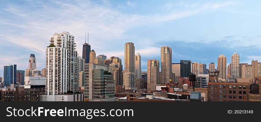 Image of Chicago downtown district at late afternoon. Image of Chicago downtown district at late afternoon.