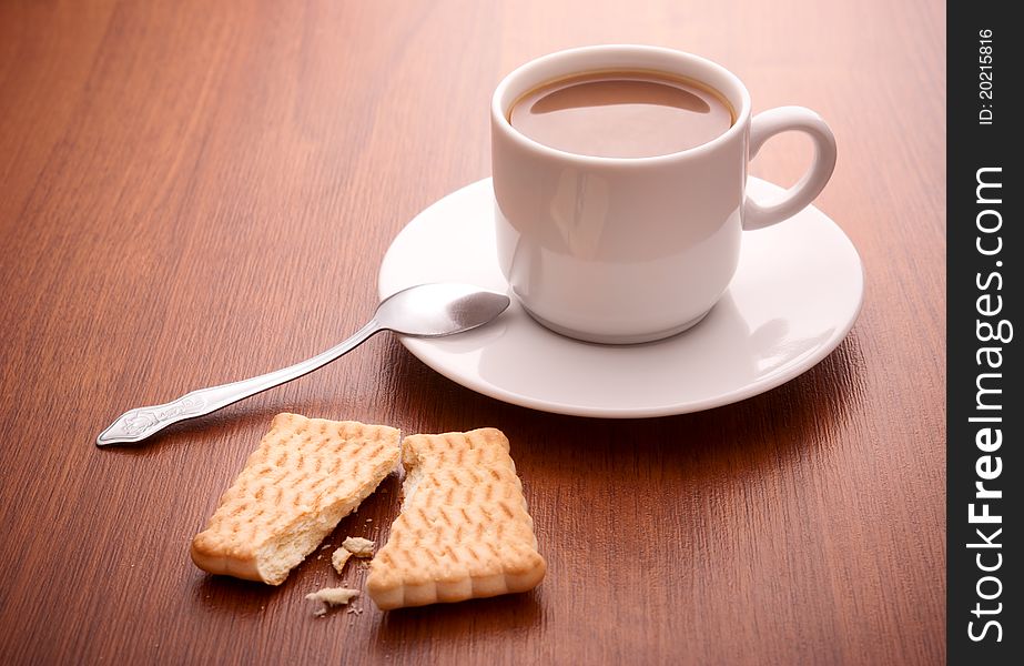 Morning coffee and break cookie