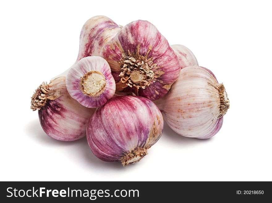 Bunch of garlics isolated on white