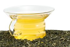Cup Of Green Tea With Tea Leaves Royalty Free Stock Photos Cup Of Green Tea With Tea Leaves Royalty Free Stock Photos