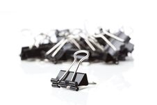 A Black Binder Clip Royalty Free Stock Photography A Black Binder Clip Royalty Free Stock Photography