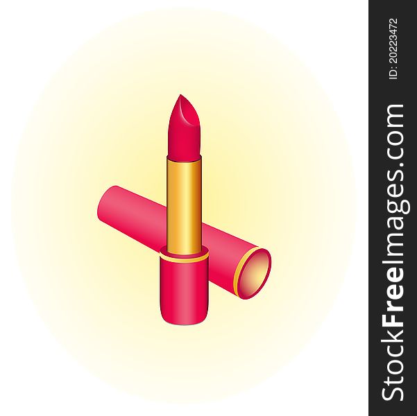 Vector illustration of  red lipstick