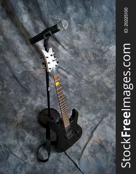 Microphone And Electric Guitar