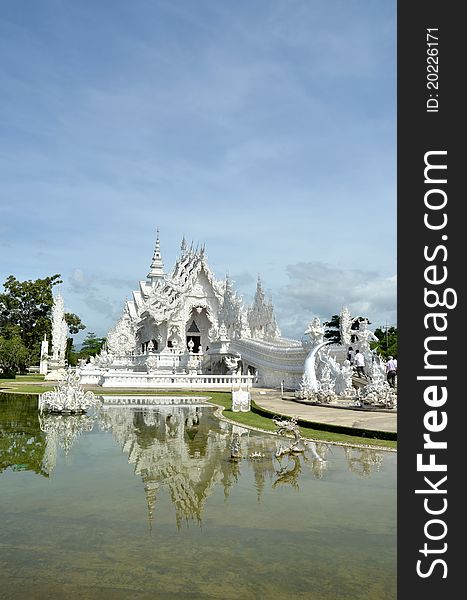 White church in Wat Rong Khun, Chiang Rai province, northern Thailand