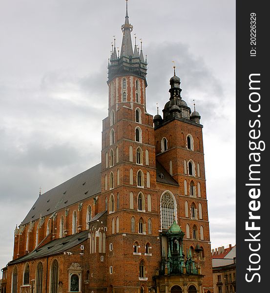 A photo of the Maria Church in Krakow, Poland.
