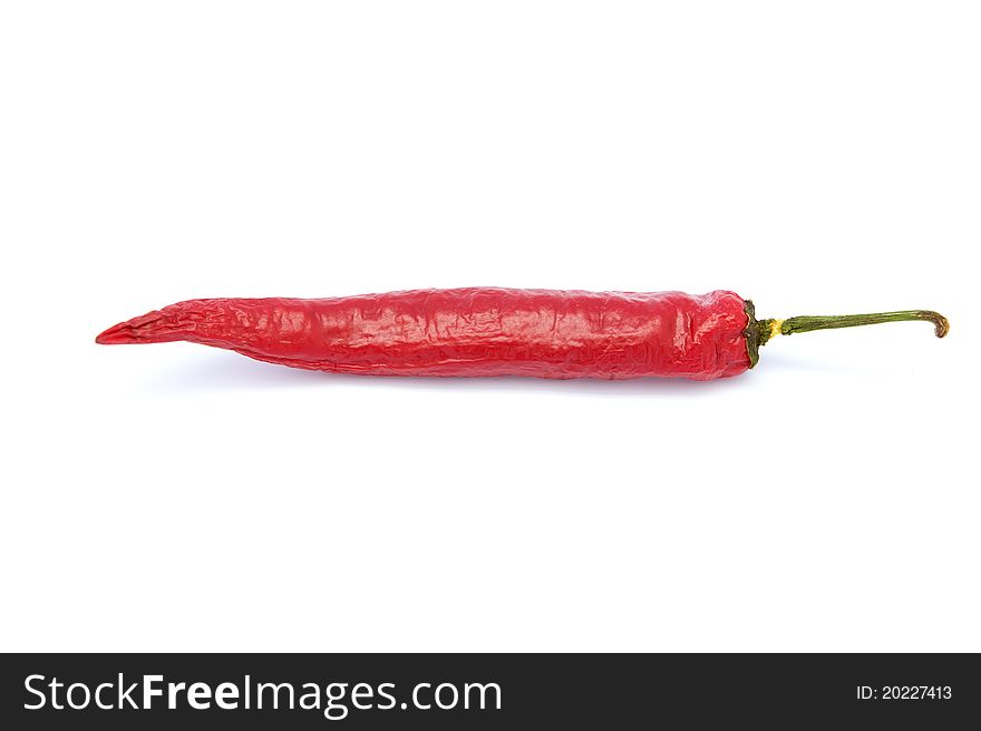 Dried red pepper on white background. Dried red pepper on white background
