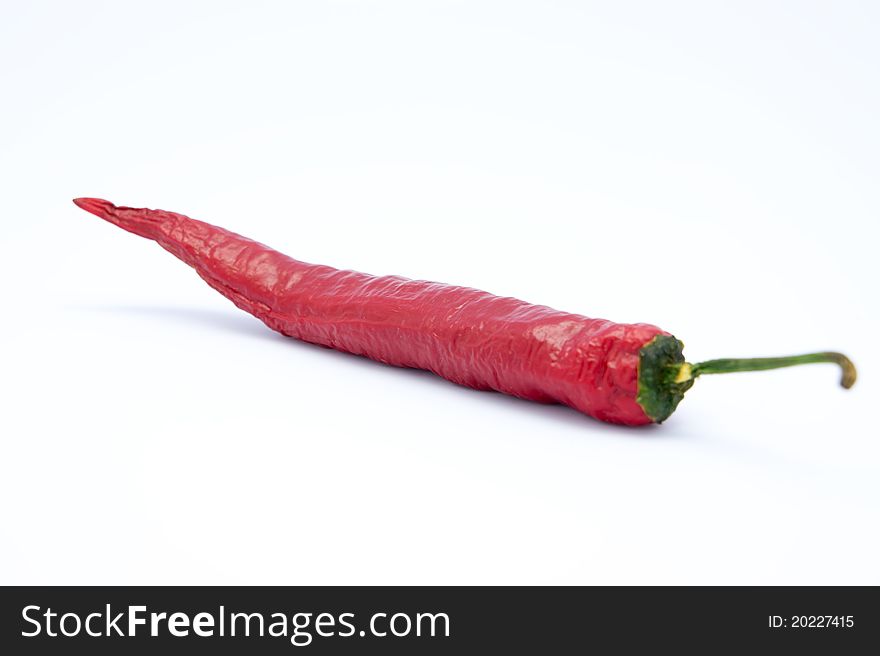 Dried red pepper on white background. Dried red pepper on white background