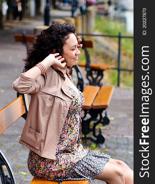 Beautiful woman, hispanic, Latina stretching in the park. Beautiful woman, hispanic, Latina stretching in the park