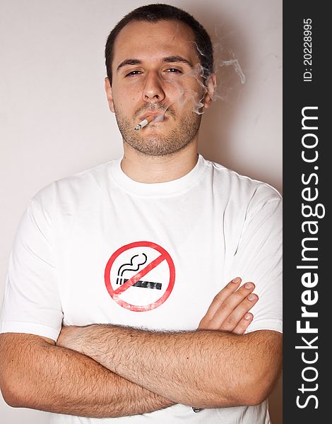 No smoking smoking guy