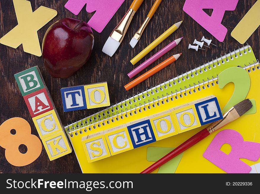 Wooden blocks Back to School